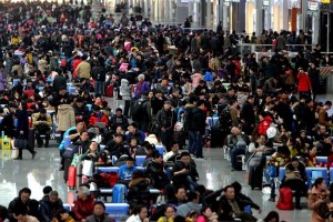 Nouvel An chinois foule de voyageurs