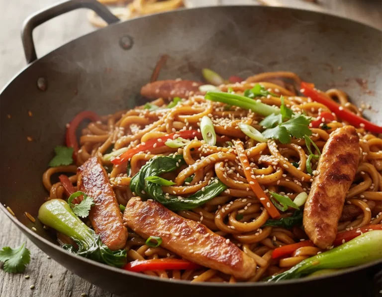 Nouilles sautées au poulet recette facile à faire maison